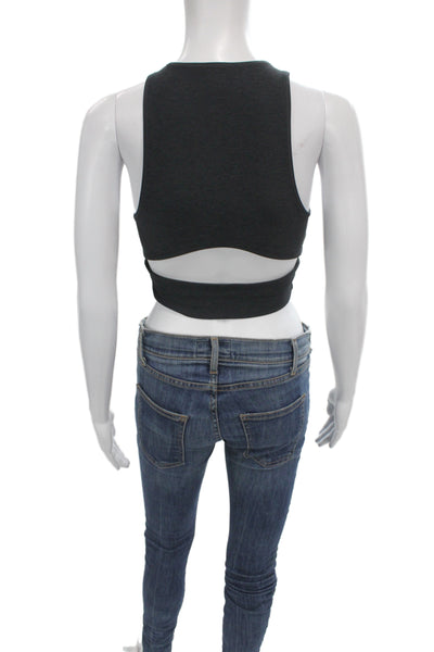 Outdoor Voices Womens Open Back Sports Bra Black Size Small