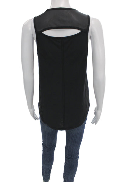 Lululemon Women Basic Sleeveless Cotton Crew Neck Top Black Size 4