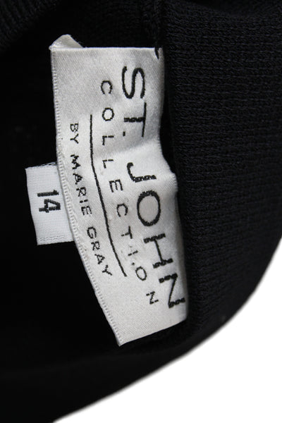St. John Collection By Marie Gray Women Dress Pants Black Cotton Size 14