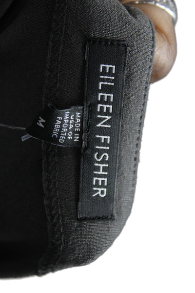 Eileen Fisher Womens T-Shirt Dress Dark Gray Short Sleeve Rayon Lycra Size M