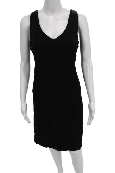 Eileen Fisher Womens Sheath Tank Dress Sleeveless V-Neck Black Size L