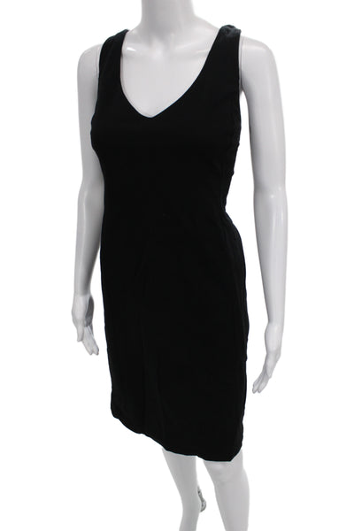 Eileen Fisher Womens Sheath Tank Dress Sleeveless V-Neck Black Size L