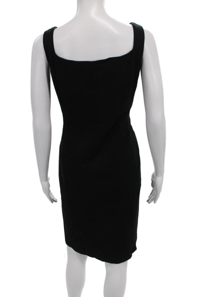 Eileen Fisher Womens Sheath Tank Dress Sleeveless V-Neck Black Size L