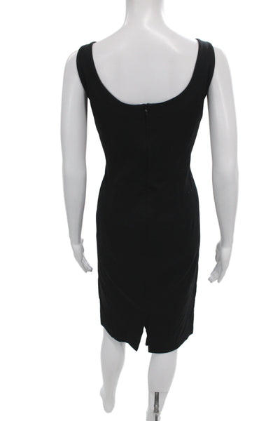 Eileen Fisher Women Sheath Tank Dress Black Square Neck Knee Length Size M