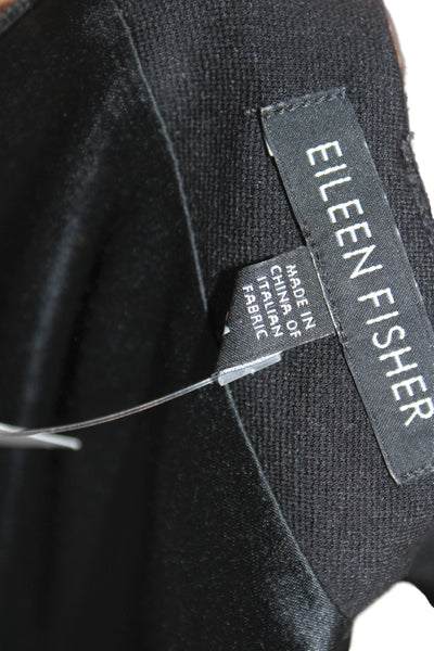 Eileen Fisher Women Sheath Tank Dress Black Square Neck Knee Length Size M