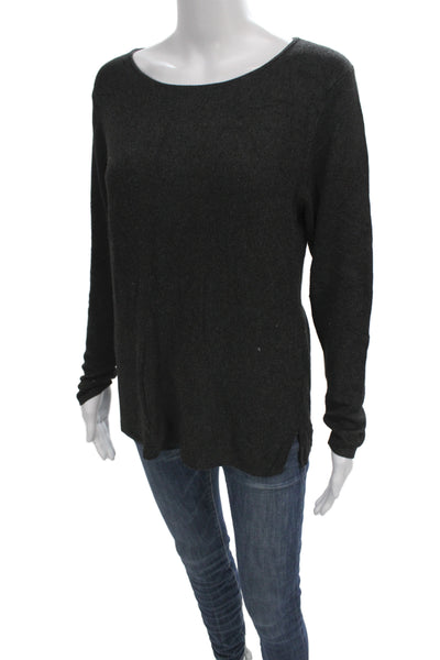 Eileen Fisher Unisex Dark Gray Pullover Sweater Long Sleeve Round Neck Size M