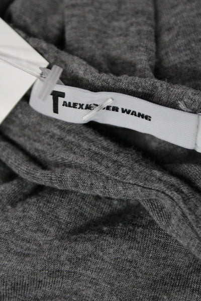T Alexander Wang Womens Basic V-Neck Gray Rayon Short Sleeve T-Shirt Size S