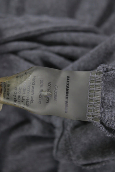T Alexander Wang Womens Basic V-Neck Gray Rayon Short Sleeve T-Shirt Size S