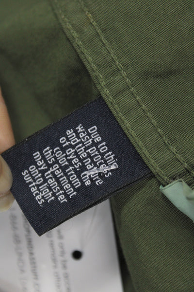 J Crew Womens Military Jacket Green Cotton Collared Button Size XS