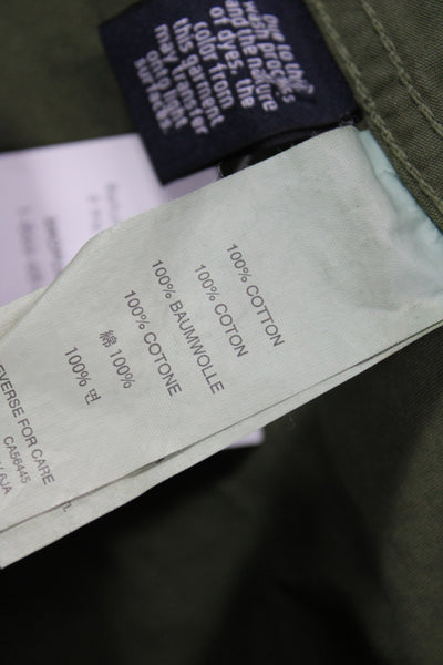 J Crew Womens Military Jacket Green Cotton Collared Button Size XS