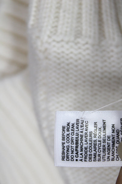 The Drop Unisex Cardigan Sweater White V Neck Button Long Sleeve Size S