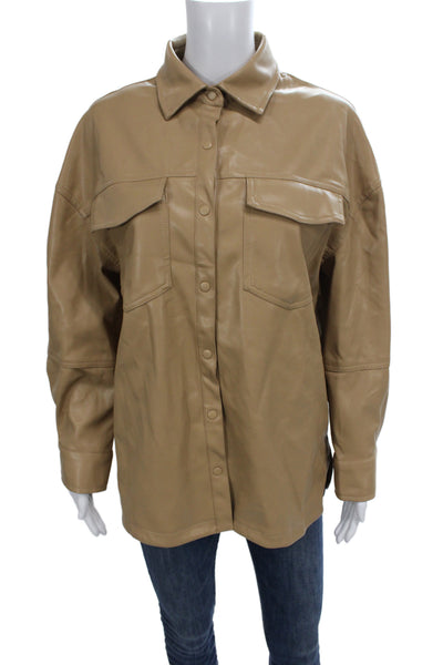 Vici Womens Military Jacket Tan Collared Long Sleeve Polyester Fall Size S