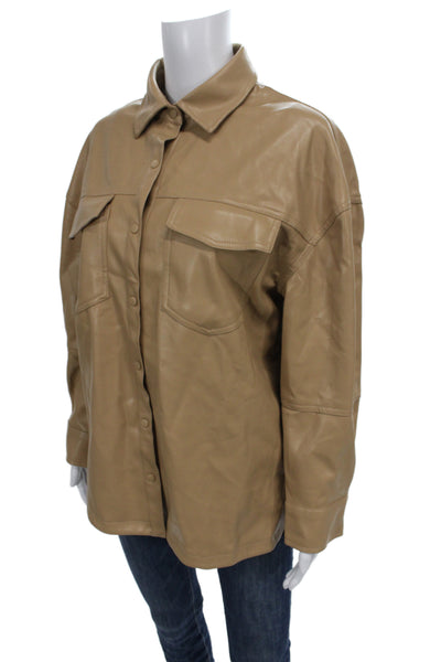 Vici Womens Military Jacket Tan Collared Long Sleeve Polyester Fall Size S