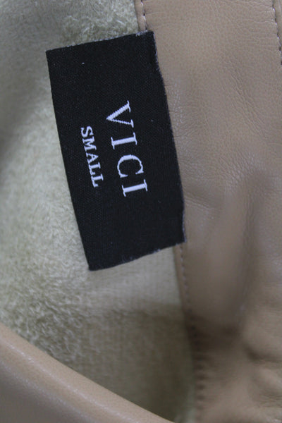 Vici Womens Military Jacket Tan Collared Long Sleeve Polyester Fall Size S