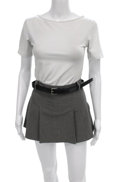 Zara Womens Pleated Mini Skirt Gray Viscose Elastane Size XS