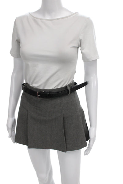 Zara Womens Pleated Mini Skirt Gray Viscose Elastane Size XS