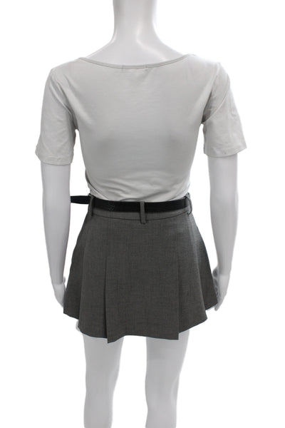 Zara Womens Pleated Mini Skirt Gray Viscose Elastane Size XS