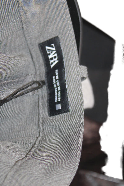 Zara Womens Pleated Mini Skirt Gray Viscose Elastane Size XS