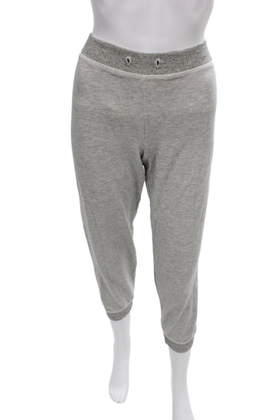 The Great Unisex Cropped Sweatpants Gray Drawstring Cotton Rayon Size 1