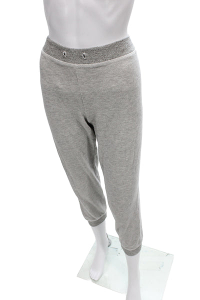 The Great Unisex Cropped Sweatpants Gray Drawstring Cotton Rayon Size 1
