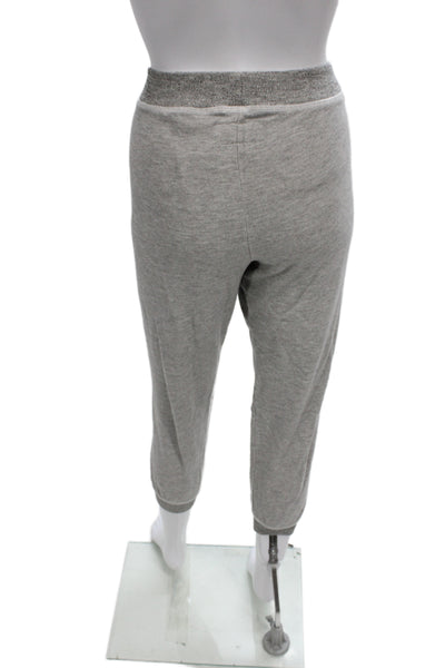 The Great Unisex Cropped Sweatpants Gray Drawstring Cotton Rayon Size 1