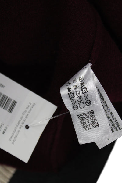 Zara Mens Collared Button Pullover Sweater Purple Wool Long Sleeve Size XS