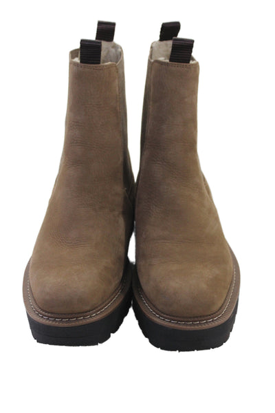 Sam Edelman Womens Suede Block Heels Ankle Boots Shoes Brown Size 8