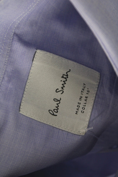 Paul Smith Mens Point Collar Cotton Dress Shirt Purple Size 40
