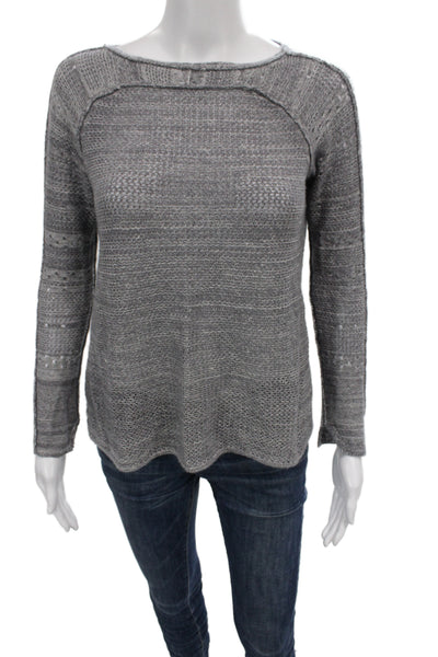 Inhabit Unisex Pullover Sweater Gray 60% Cashmere 40% Linen Round Neck Size S