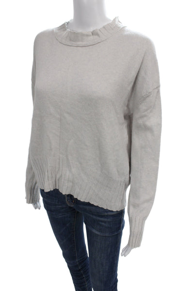 Inhabit Unisex 100% Cashmere Mock Neck Pullover Sweater Beige Size S
