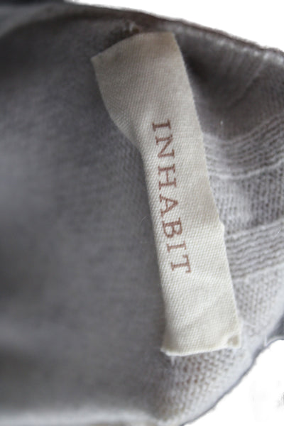 Inhabit Unisex 100% Cashmere Mock Neck Pullover Sweater Beige Size S