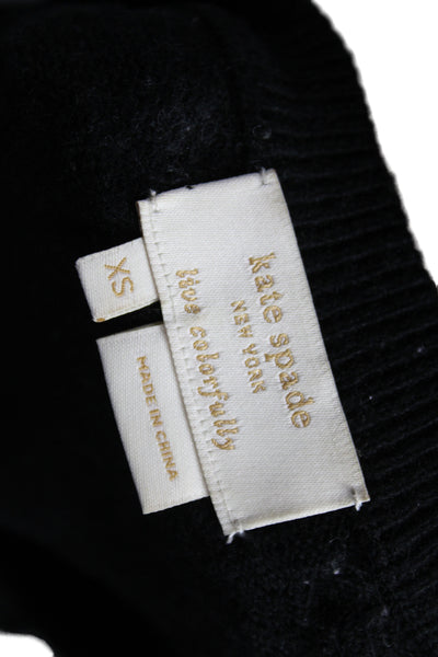 Kate Spade New York Womens Cardigan Black Silk Cashmere 3/4 Sleeve Size XS