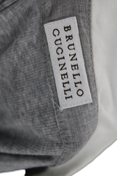 Brunello Cucinelli Women Sleeveless V-Neck Jersey Tank Gray Cotton Size S