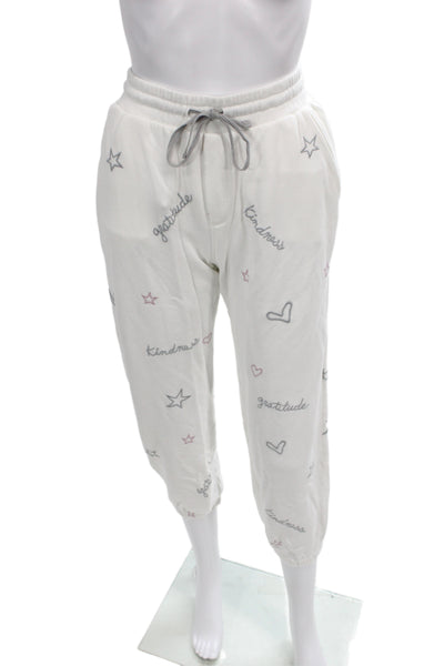 Splendid Womens Jogger Sweatpants White Heart Print Size XS