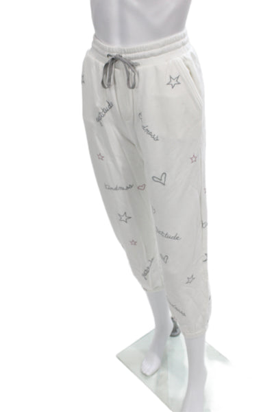 Splendid Womens Jogger Sweatpants White Heart Print Size XS
