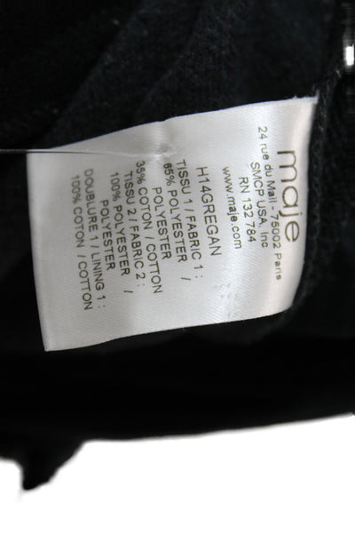 Maje Womens Jogger Sweatpants Black Drawstring 65% Polyester 35% Cotton Size S