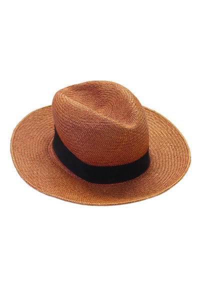 Rag & Bone Womens Straw Panama Hat Brown Black Size Small/Medium