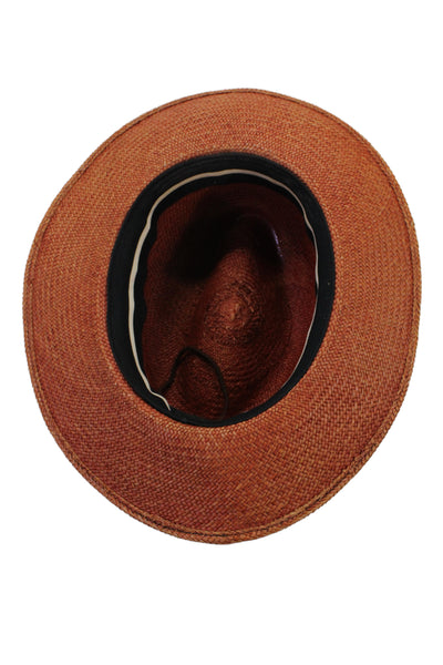 Rag & Bone Womens Straw Panama Hat Brown Black Size Small/Medium