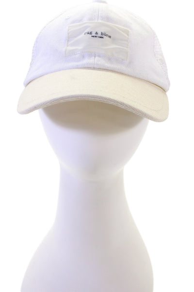 Rag & Bone Womens Mesh Back Baseball Hat White Beige Size One Size