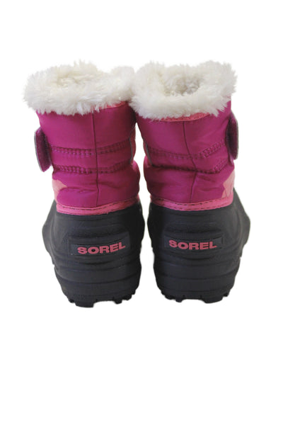 Sorel Childrens Girls Waterproof Ankle Snow Boots Pink Black Size 4