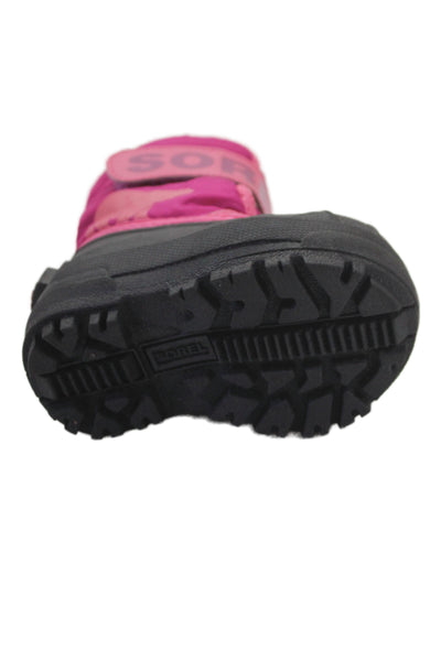 Sorel Childrens Girls Waterproof Ankle Snow Boots Pink Black Size 4