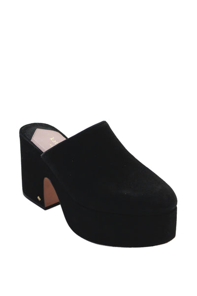 Kate Spade New York Womens Platform Gold Tone Clog Heels Black Size 9 B