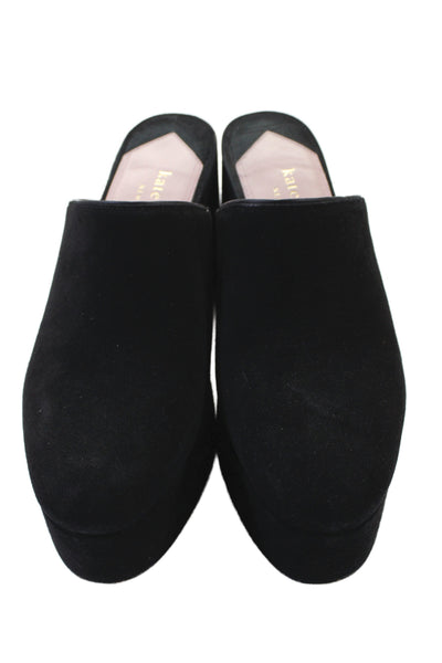 Kate Spade New York Womens Platform Gold Tone Clog Heels Black Size 9 B