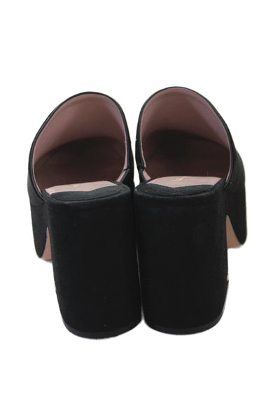 Kate Spade New York Womens Platform Gold Tone Clog Heels Black Size 9 B