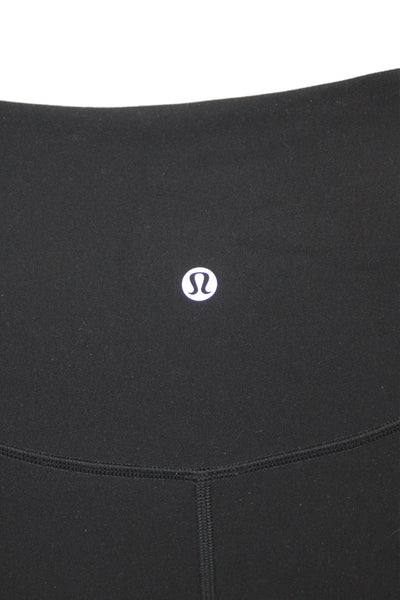 Lululemon Womens Cropped Black Nylon Leggings Athleisure Size 6