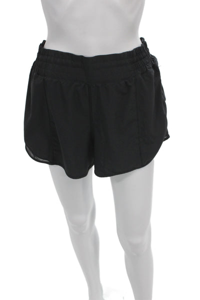 Lululemon Womens Athletic Shorts Black Drawstring Polyester Size 10