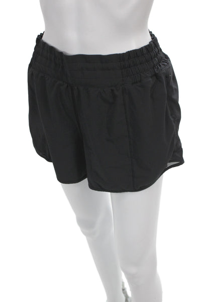 Lululemon Womens Athletic Shorts Black Drawstring Polyester Size 10