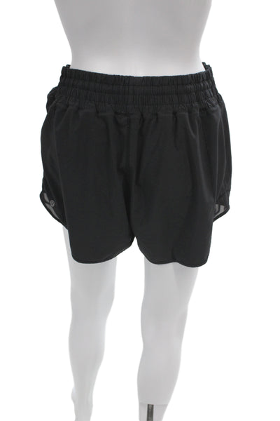Lululemon Womens Athletic Shorts Black Drawstring Polyester Size 10