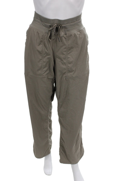 Lululemon Women Gray Jogger Pants Drawstring Polyester Spandex Size 12