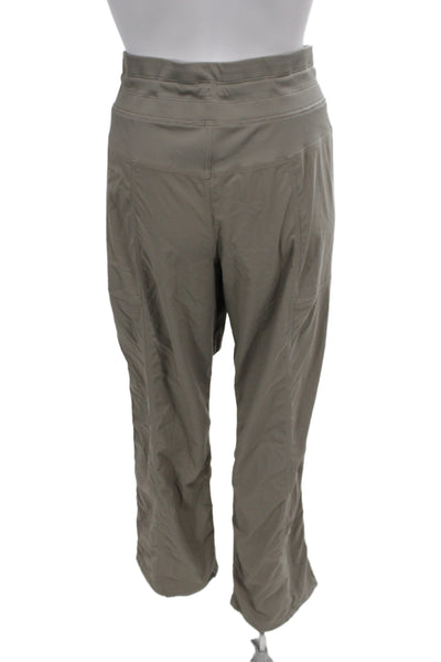 Lululemon Women Gray Jogger Pants Drawstring Polyester Spandex Size 12